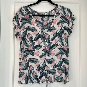 Rails blouse with Palm print. Size S.